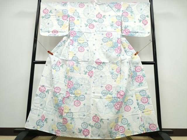 平和屋着物∴夏物 浴衣 綿紅梅 朝顔 綿 逸品 CABD2735ng