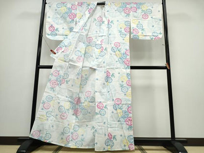 平和屋着物∴夏物 浴衣 綿紅梅 朝顔 綿 逸品 CABD2735ng