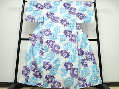 平和屋着物∴夏物 浴衣 牡丹 綿 逸品 CABD2736ng