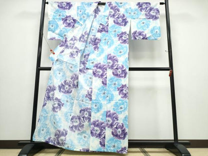 平和屋着物∴夏物 浴衣 牡丹 綿 逸品 CABD2736ng