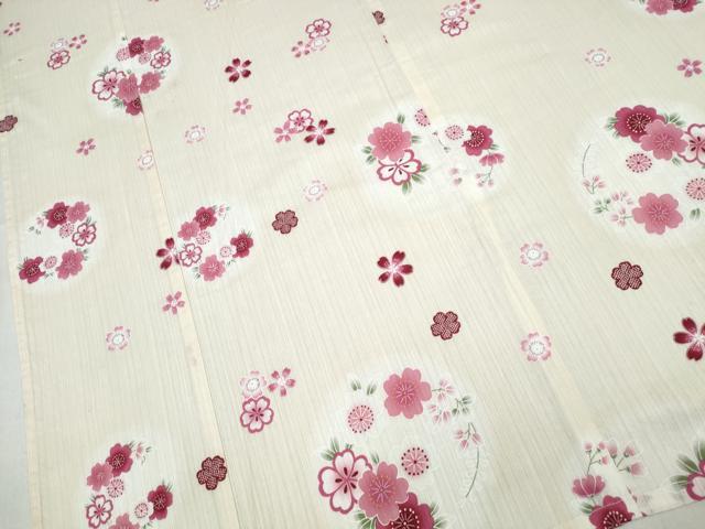 平和屋着物∴夏物 浴衣 花丸文 綿 逸品 CABD2737ng