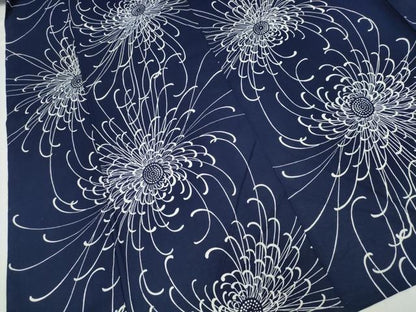 平和屋着物∴夏物 浴衣 藍 注染 手染め 手縫い 乱菊 日本製 綿 逸品 CABD2738ng