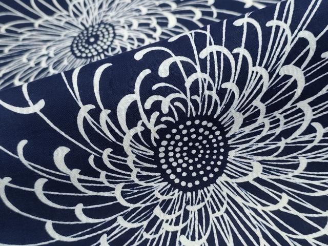 平和屋着物∴夏物 浴衣 藍 注染 手染め 手縫い 乱菊 日本製 綿 逸品 CABD2738ng