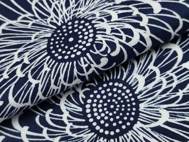 平和屋着物∴夏物 浴衣 藍 注染 手染め 手縫い 乱菊 日本製 綿 逸品 CABD2738ng