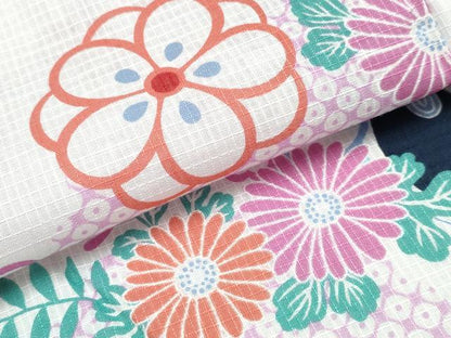 平和屋着物∴夏物 浴衣 綿紅梅 舞花尽くし 綿 逸品 CABD2739ng
