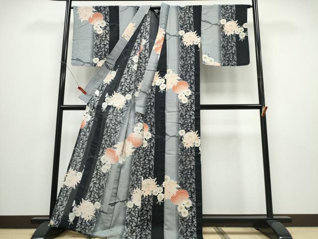 平和屋着物∴夏物 浴衣 蜻蛉 トンボ 舞菊間道 綿麻 逸品 CABD2740ng