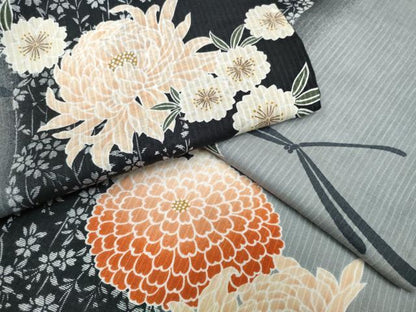 平和屋着物∴夏物 浴衣 蜻蛉 トンボ 舞菊間道 綿麻 逸品 CABD2740ng