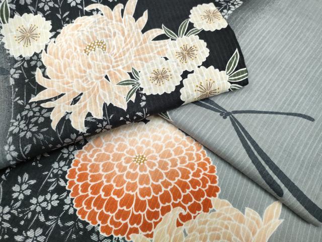 平和屋着物∴夏物 浴衣 蜻蛉 トンボ 舞菊間道 綿麻 逸品 CABD2740ng