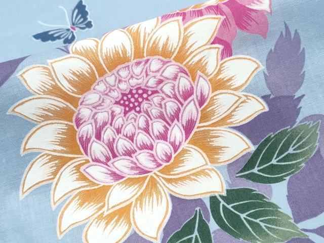 平和屋着物∴夏物 浴衣 舞蝶菊文 綿 逸品 CABD2746ng