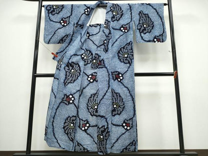 平和屋着物∴夏物 浴衣 有松鳴海絞り 花唐草文 綿 逸品 CABD2747ng