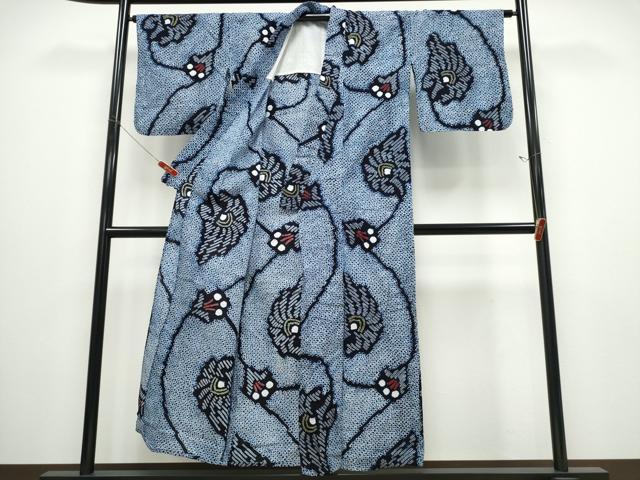 平和屋着物∴夏物 浴衣 有松鳴海絞り 花唐草文 綿 逸品 CABD2747ng