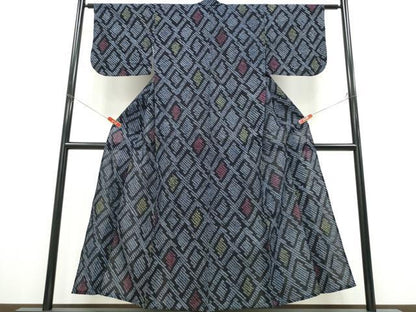 平和屋着物∴夏物 浴衣 有松鳴海絞り 菱文 綿 逸品 CABD2750ng