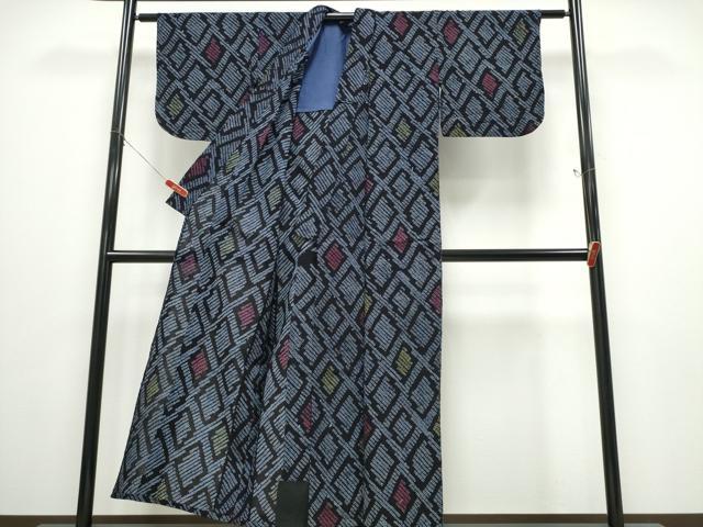 平和屋着物∴夏物 浴衣 有松鳴海絞り 菱文 綿 逸品 CABD2750ng