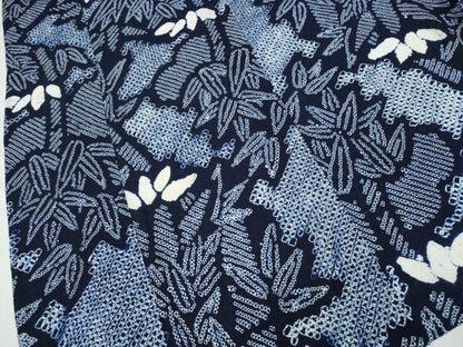 平和屋着物∴夏物　浴衣　有松鳴海絞り　笹竹文　綿　逸品　CABD2752ng