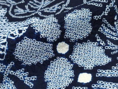 平和屋着物∴夏物 浴衣 有松鳴海絞り 枝花文 綿 逸品 CABD2753ng