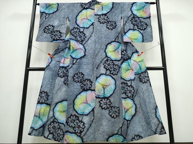 平和屋着物∴夏物 浴衣 有松鳴海絞り 朝顔 綿 逸品 CABD2754ng