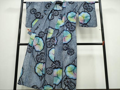 平和屋着物∴夏物 浴衣 有松鳴海絞り 朝顔 綿 逸品 CABD2754ng