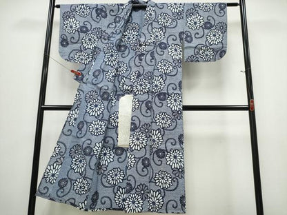 平和屋着物∴夏物 浴衣 菊唐草文 綿 リップル生地 逸品 CABD2769ng