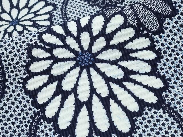 平和屋着物∴夏物 浴衣 菊唐草文 綿 リップル生地 逸品 CABD2769ng