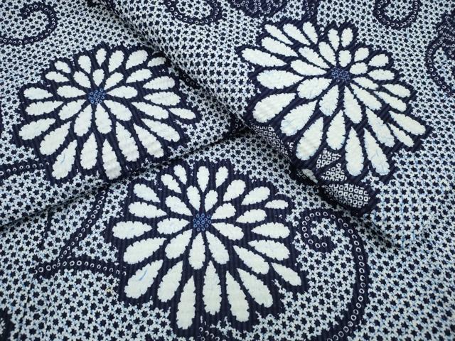 平和屋着物∴夏物 浴衣 菊唐草文 綿 リップル生地 逸品 CABD2769ng