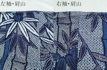 平和屋着物∴夏物 浴衣 笹竹文 リップル生地 綿 逸品 CABD2770ng