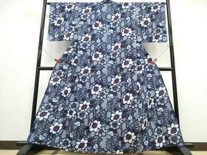 平和屋着物∴夏物 浴衣 籬花文 リップル生地 綿 逸品 未使用 CABD2773ng