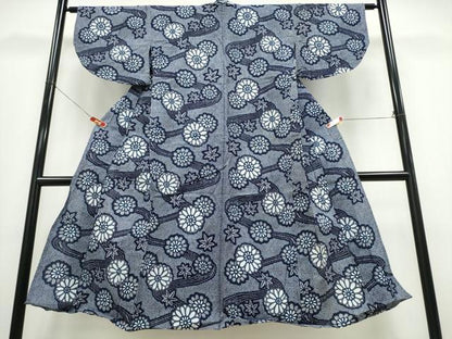 平和屋着物∴夏物 浴衣 流水菊文 リップル生地 綿 逸品 CABD2775ng