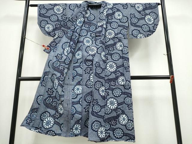 平和屋着物∴夏物 浴衣 流水菊文 リップル生地 綿 逸品 CABD2775ng