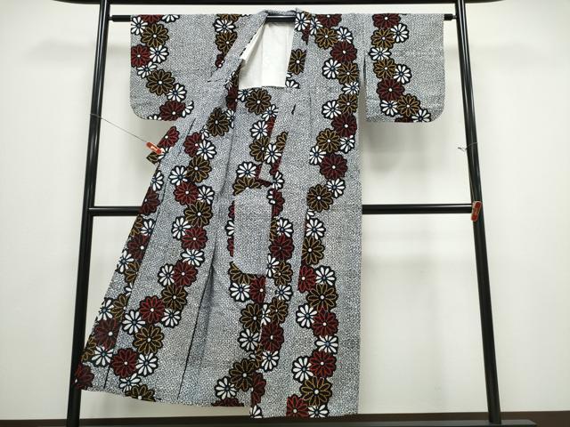 平和屋着物∴夏物 浴衣 舞菊文 リップル生地 綿 逸品 CABD2776ng
