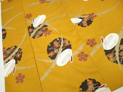 平和屋着物∴夏物 浴衣 雪芝雪輪花兎 日本製 綿 逸品 CABD2781ng