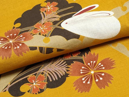 平和屋着物∴夏物 浴衣 雪芝雪輪花兎 日本製 綿 逸品 CABD2781ng