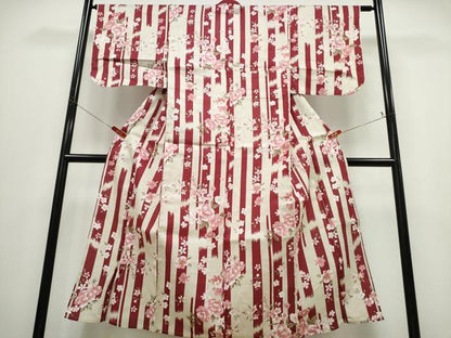 平和屋着物∴夏物 女の子 浴衣 舞花間道 綿 逸品 CABD2782ng