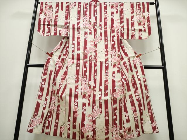 平和屋着物∴夏物 女の子 浴衣 舞花間道 綿 逸品 CABD2782ng