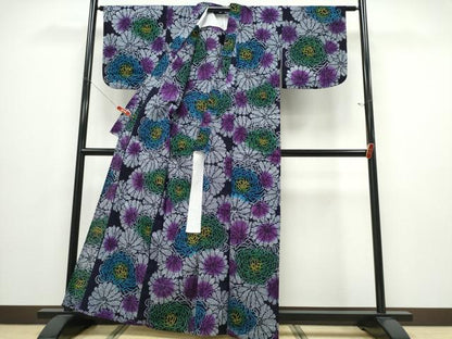 平和屋着物∴夏物 浴衣 注染 手染め 手縫い 舞菊尽くし 綿 逸品 CABD2785ng