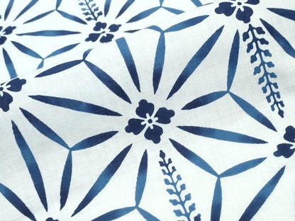 平和屋着物∴夏物　浴衣　注染　手染め　手縫い　麻の葉文様　綿　逸品　CABD2786ng