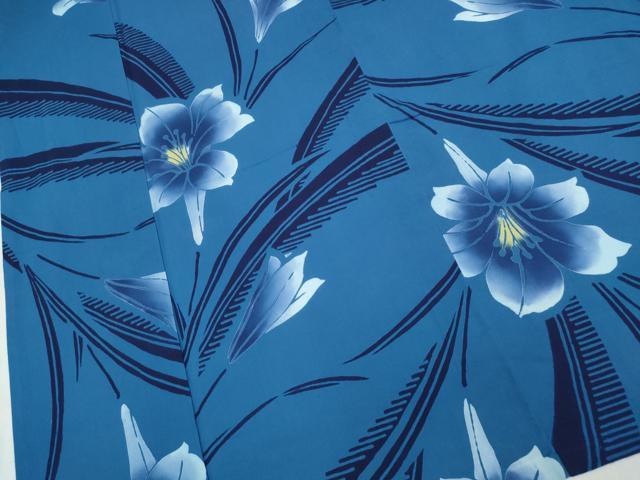 平和屋着物∴夏物 浴衣 注染 ゆり 草花文 日本製 綿 逸品 CABD2787ng