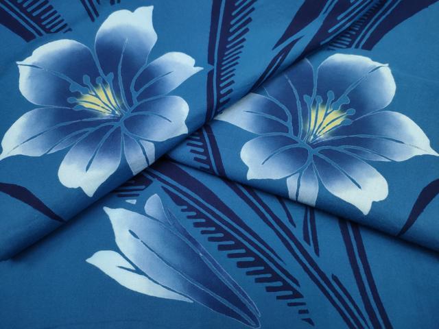 平和屋着物∴夏物 浴衣 注染 ゆり 草花文 日本製 綿 逸品 CABD2787ng