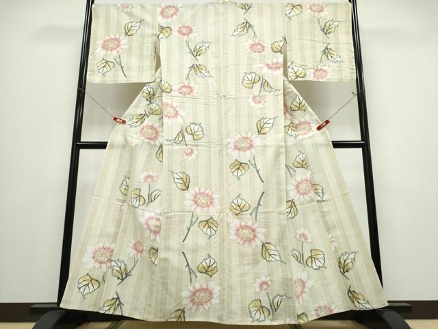 平和屋着物∴世界的ファッションデザイナー 山本寛斎 kansaiブランド 夏物 浴衣 枝花文 綿 逸品 CABD2788ng