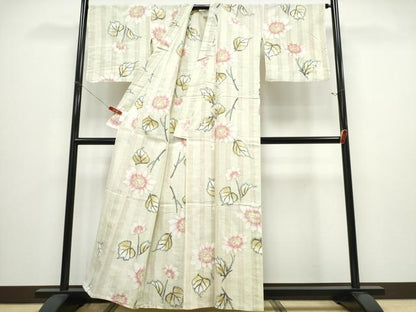 平和屋着物∴世界的ファッションデザイナー 山本寛斎 kansaiブランド 夏物 浴衣 枝花文 綿 逸品 CABD2788ng