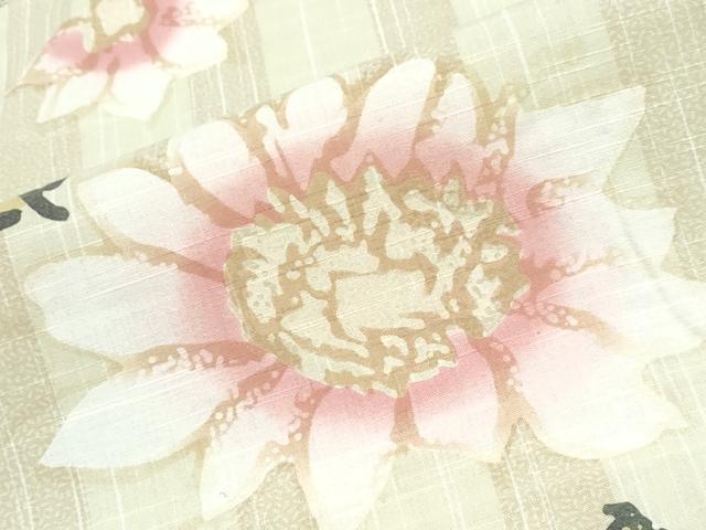 平和屋着物∴世界的ファッションデザイナー 山本寛斎 kansaiブランド 夏物 浴衣 枝花文 綿 逸品 CABD2788ng