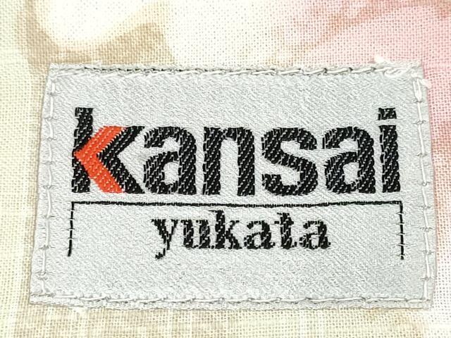 平和屋着物∴世界的ファッションデザイナー 山本寛斎 kansaiブランド 夏物 浴衣 枝花文 綿 逸品 CABD2788ng