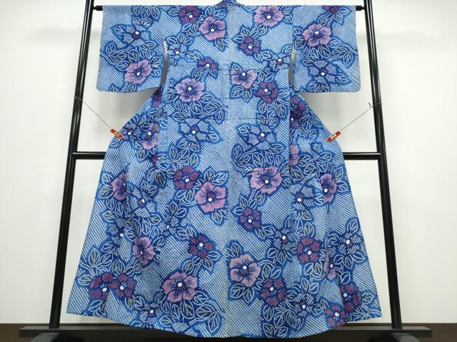 平和屋着物∴夏物 浴衣 有松鳴海絞り 枝椿 綿 逸品 CABD2793ng