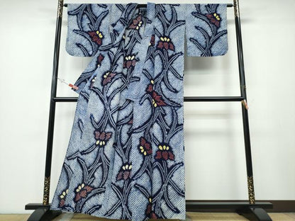 平和屋着物∴夏物 浴衣 有松鳴海絞り 杜若 綿 逸品 CABD2796ng