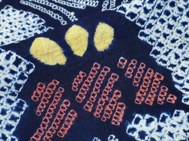 平和屋着物∴極上　夏物　浴衣　有松鳴海絞り　杜若　綿　逸品　DZAA20239kh5 平和屋着物∴極上 夏物 浴衣 有松鳴海絞り 亀甲文 綿 逸品 DZAB3254kh6
