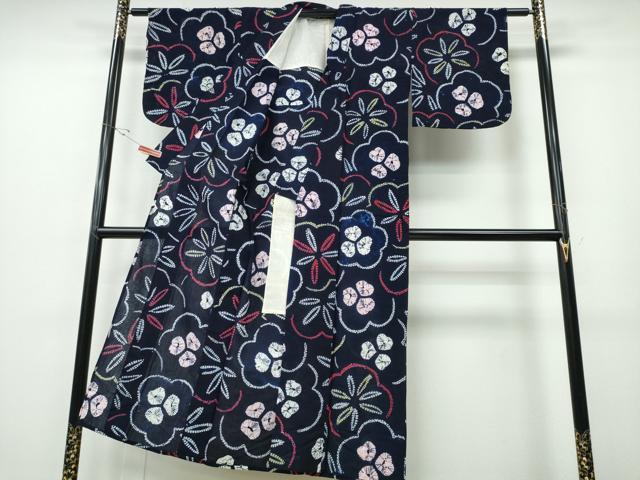 平和屋着物∴夏物 浴衣 有松鳴海絞り 梅笹文 綿 逸品 CABD2798ng