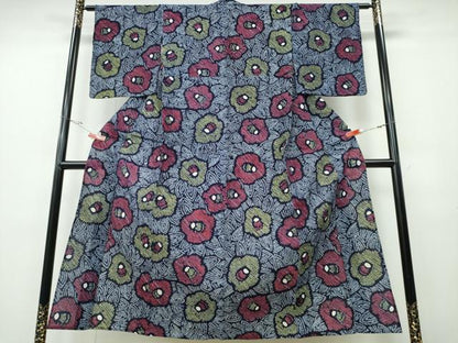 平和屋着物∴夏物 浴衣 有松鳴海絞り 舞葉椿 綿 逸品 CABD2799ng