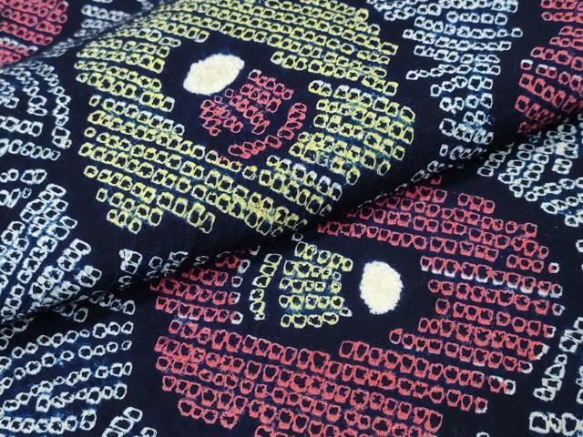 平和屋着物∴夏物 浴衣 有松鳴海絞り 舞葉椿 綿 逸品 CABD2799ng