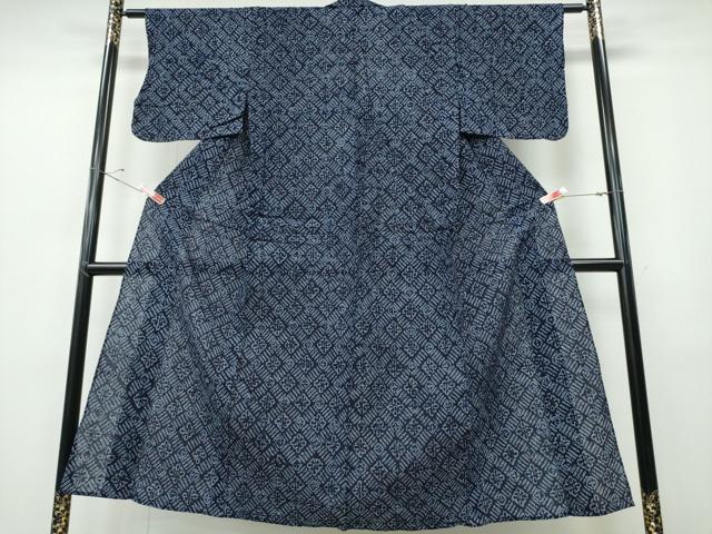 平和屋着物∴夏物 浴衣 有松鳴海絞り 天井菱花文 綿 逸品 未使用 CABD2800ng