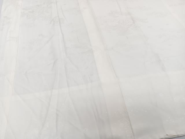 平和屋着物■長襦袢 無双仕立て 人物風景地紋 半衿刺繍 正絹 逸品 CABD2830xi
