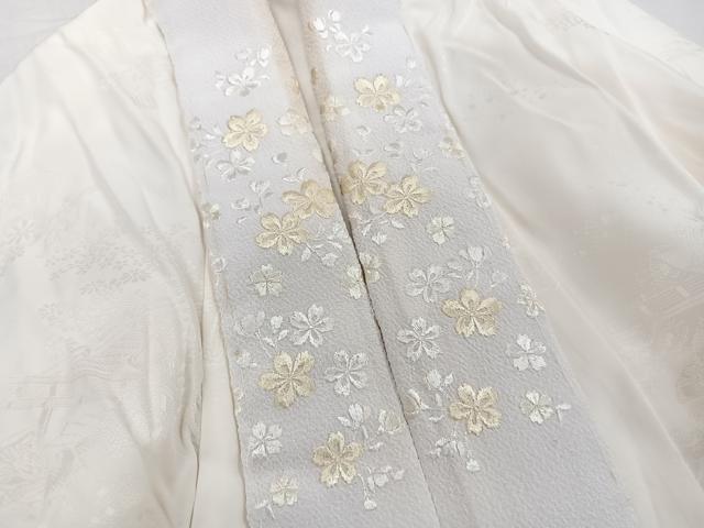 平和屋着物■長襦袢 無双仕立て 人物風景地紋 半衿刺繍 正絹 逸品 CABD2830xi